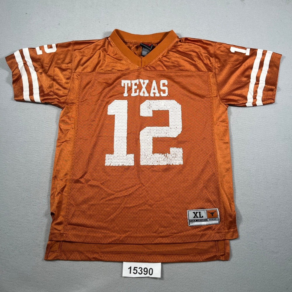Genuine Stuff Football Jersey Youth XL Orange Good Texas Longhorns 12 Mesh